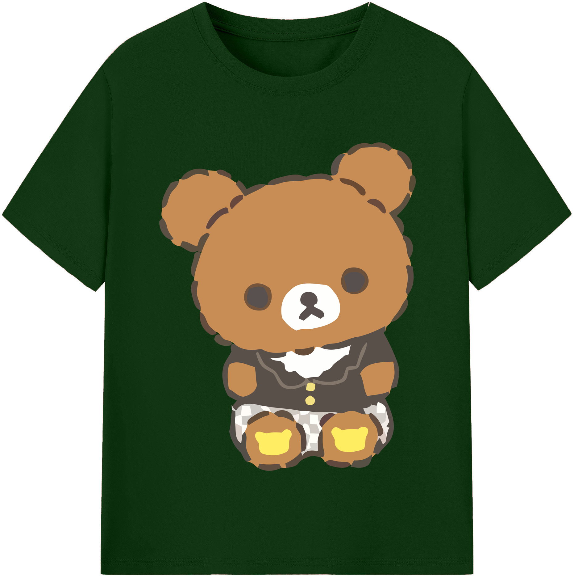 （画像用） リラックマ リラックマ キイロイトリ Rilakkuma Korilakkuma Kiiroitori 綿100％半袖Tシャツ（フロントプリント）